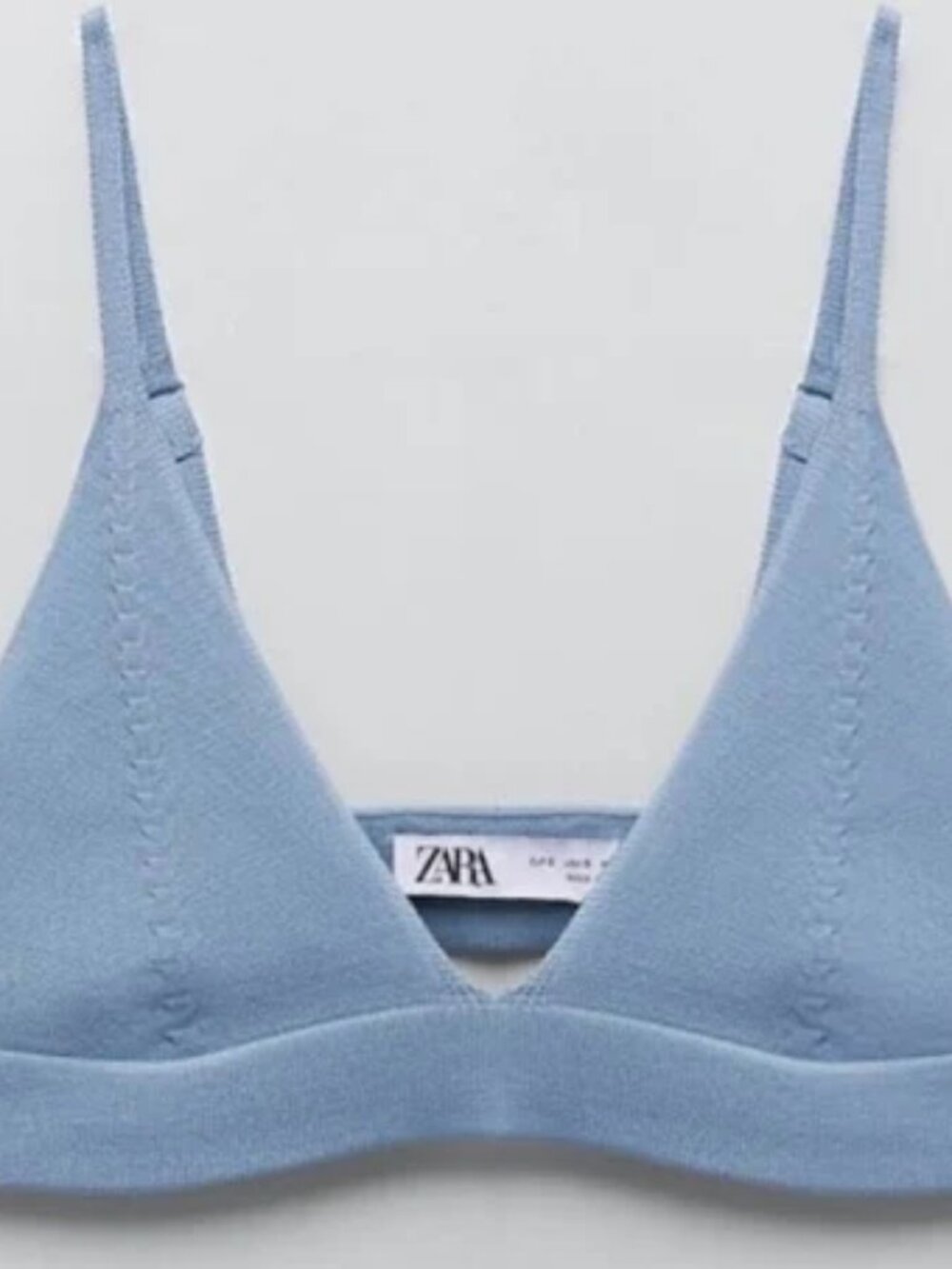 New Zara Light Blue Soft Bralette Small NWOT